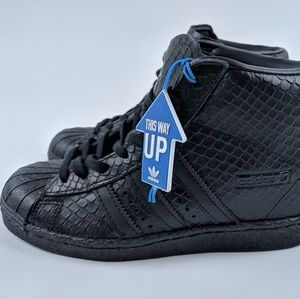 Adidas Superstar Up Wedge Triple Black Snake Skin